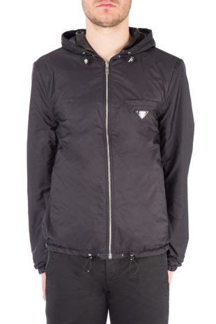 prada black lamb nappa leather re versible jacket|Prada.